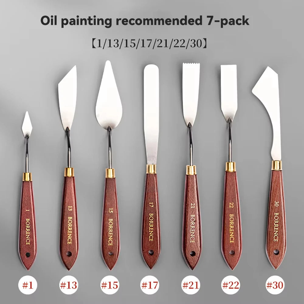 Borrence Stainless Steel Painting Knives – Artist Spatula Set