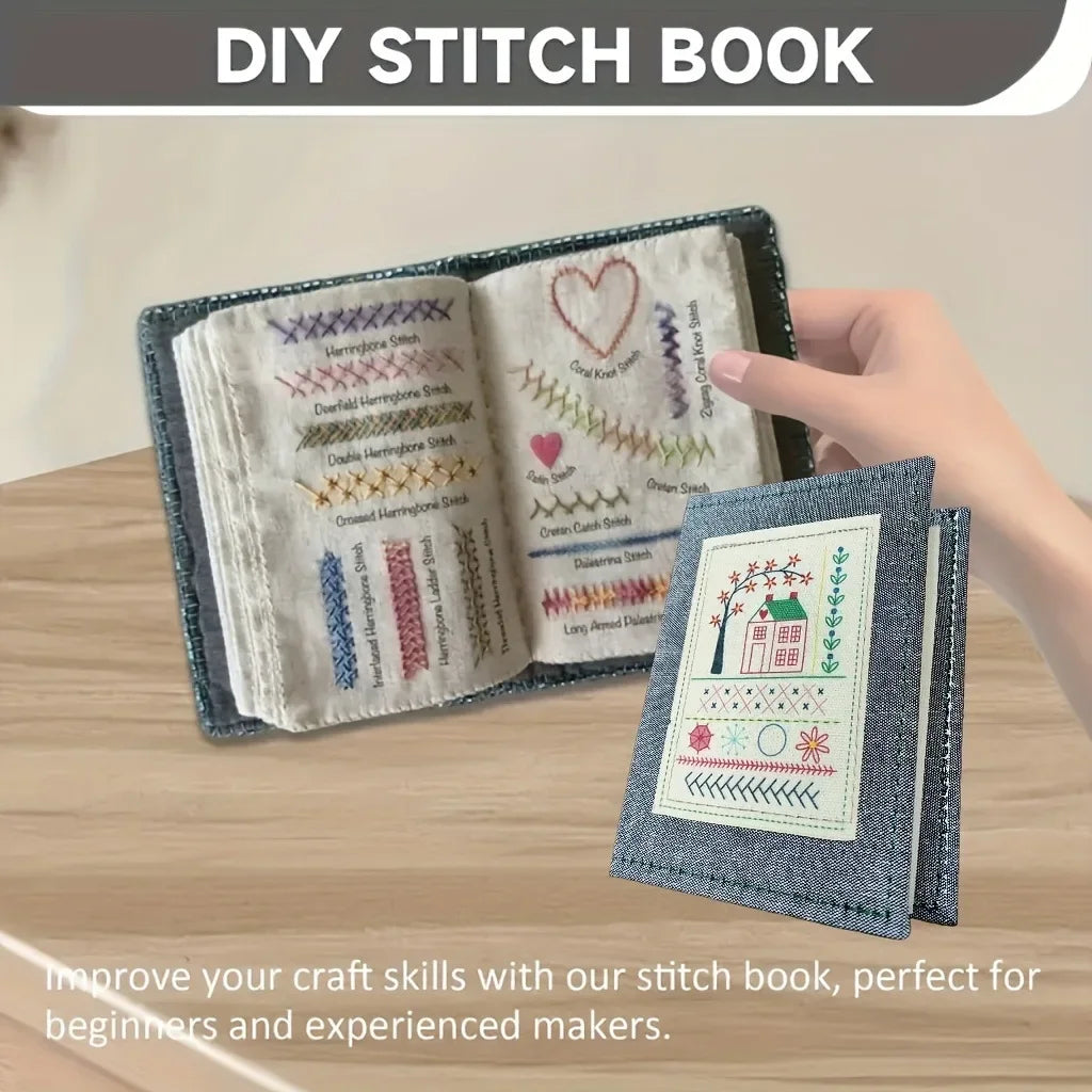 DIY Embroidery Stitch Book Sewing Practice Kit