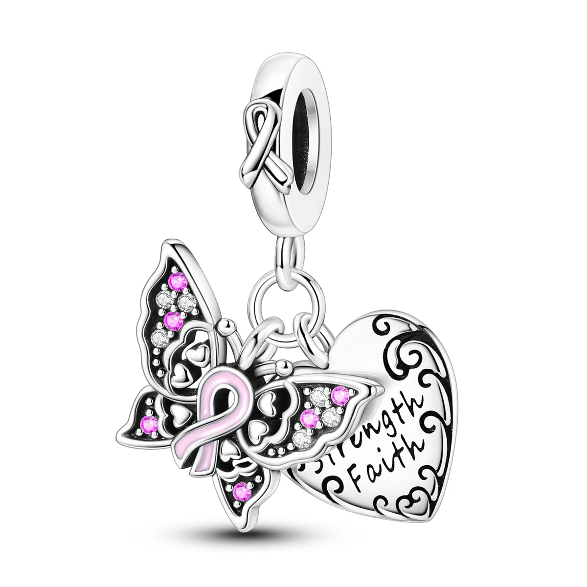 925 Sterling Silver Pink Ballet Girl Pendant – DIY Jewelry Charm for Bracelet & Necklace