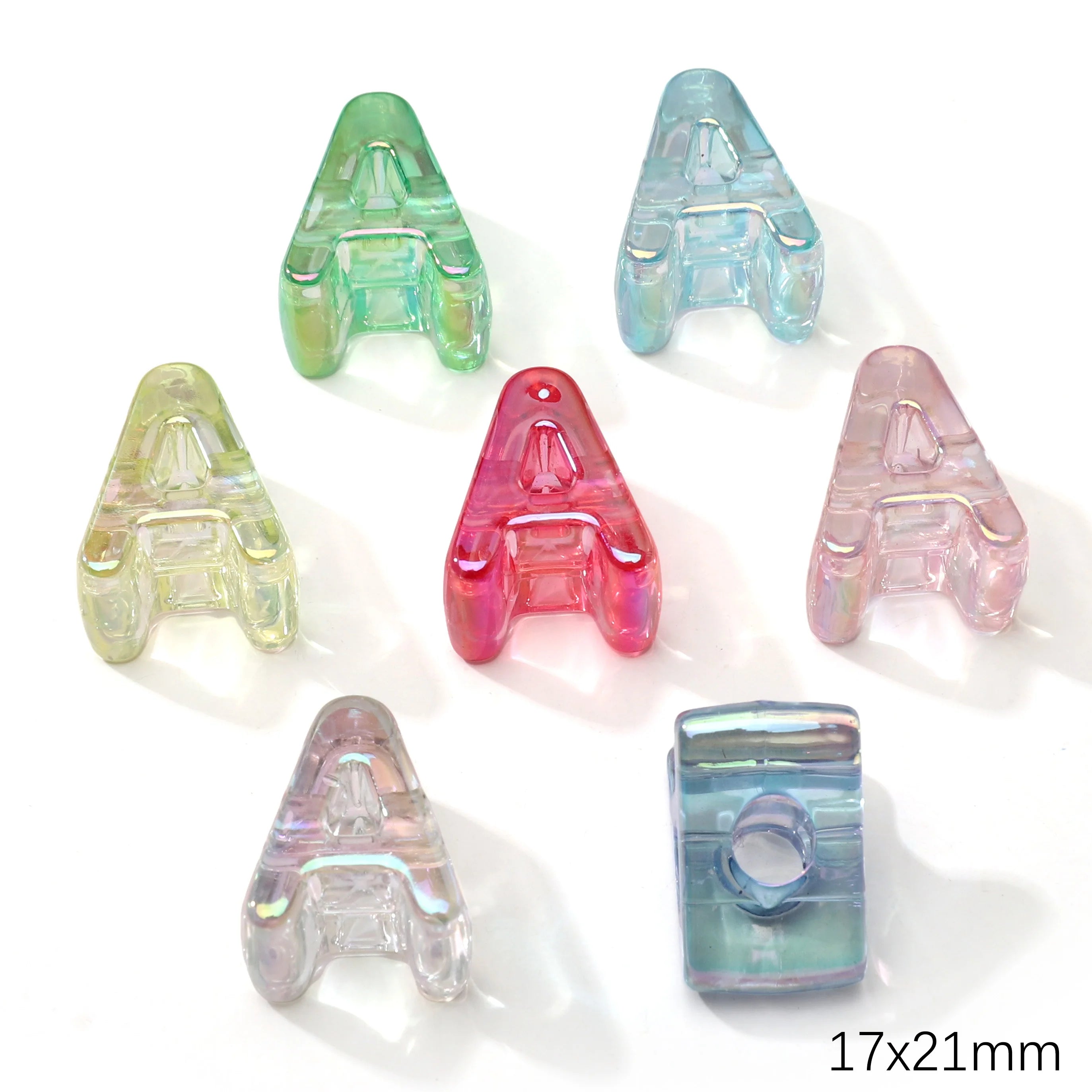Mixed Color Acrylic Letter Beads – 5PCS Clear Spacer Beads for Jewelry & DIY Crafts