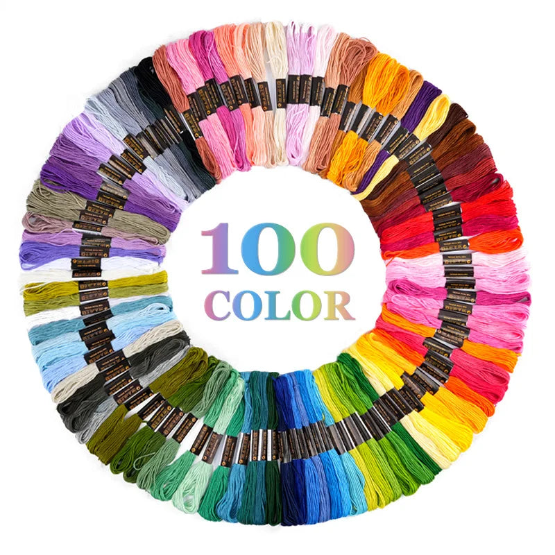 50/200pcs Multicolor Embroidery Thread Floss – DIY Sewing & Cross Stitch Kit