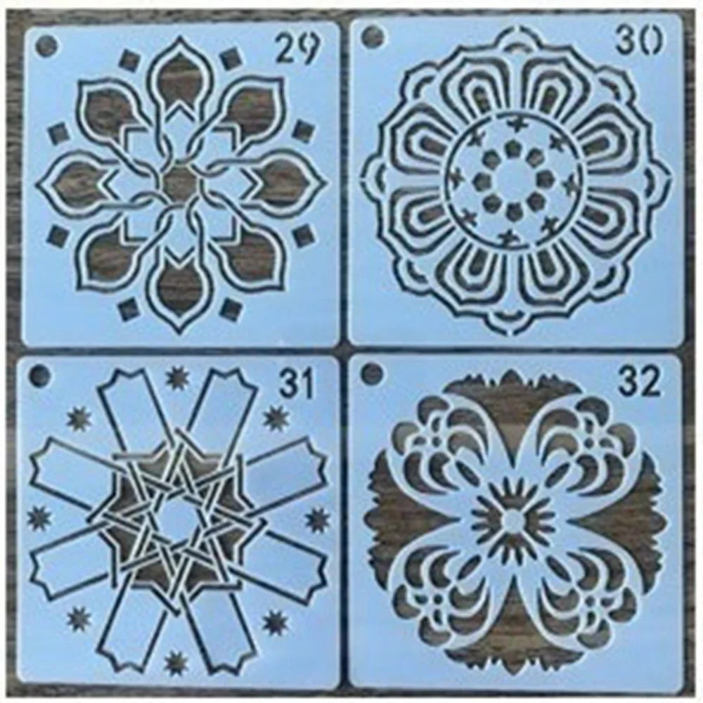 STONEGO 36 Mandala Templates Creative Wall Painting Cabinet Painting Mandala Template Diy Skeleton Template