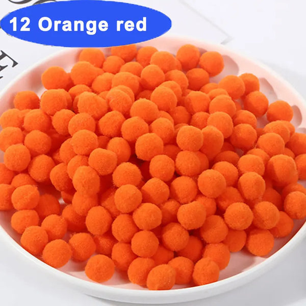 Mixed Color Soft Pom Pom Balls – 30–300pcs DIY Craft Set