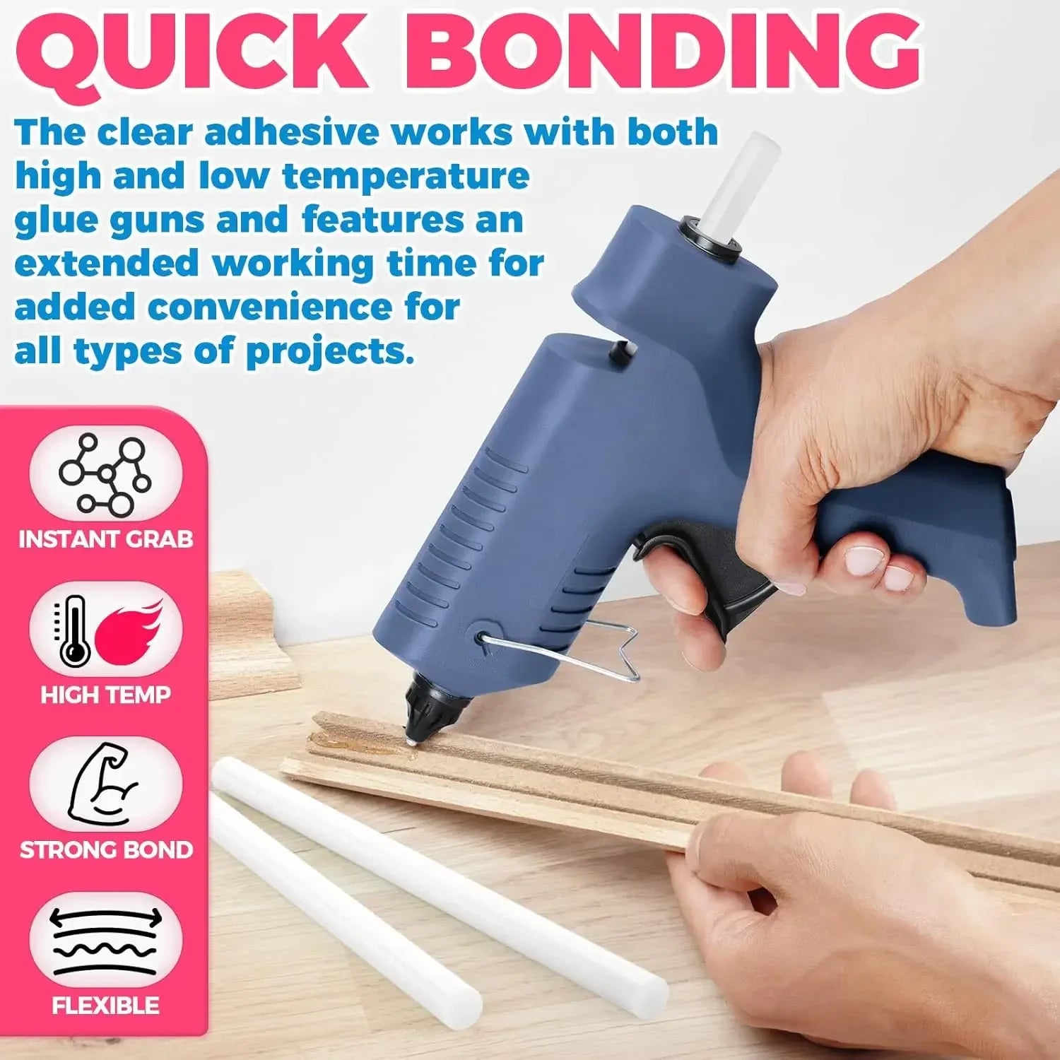 Strong Transparent Hot Melt Glue Sticks for Electric Glue Gun (1–100pcs)