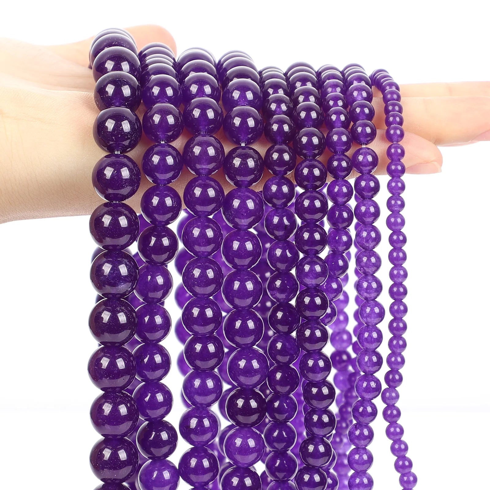 Purple Natural Stone Beads – Amethyst, Agate & Tourmaline for DIY Jewelry