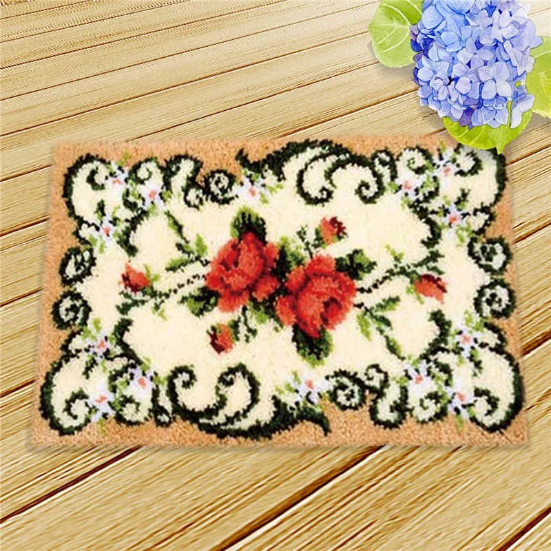Flower Latch Hook Kit – DIY Embroidery Rug & Pillow Craft Set