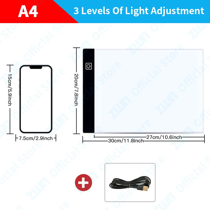 LED Drawing Copy Pad – 3-Level Dimming Art Board