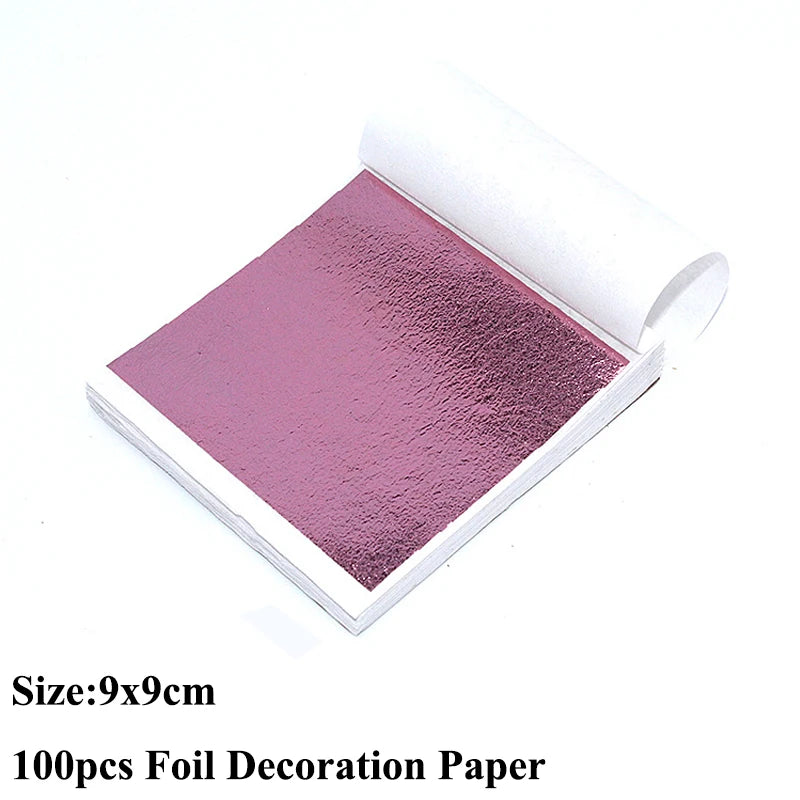 100PCS Gold Silver Copper Foil Leaf Flakes – DIY Resin, Candle & Art Decor