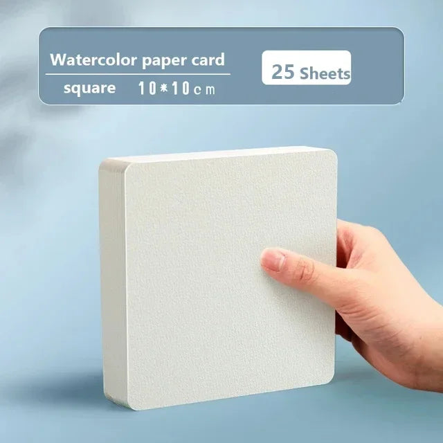 Square/Round Watercolor Paper 300g – 25 Sheets Professional Art Paper