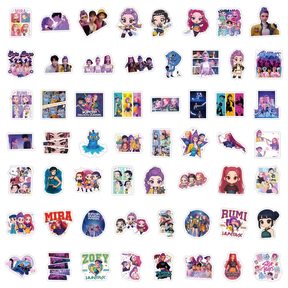 Kpop & Anime Sticker & Rubber Stamp Set – 55/110PCS DIY Scrapbooking Pack