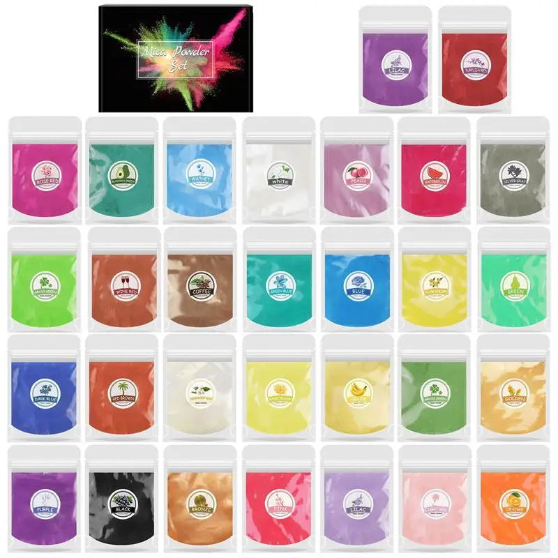 Pearlescent Mica Pigments – Resin Dye Powder Set