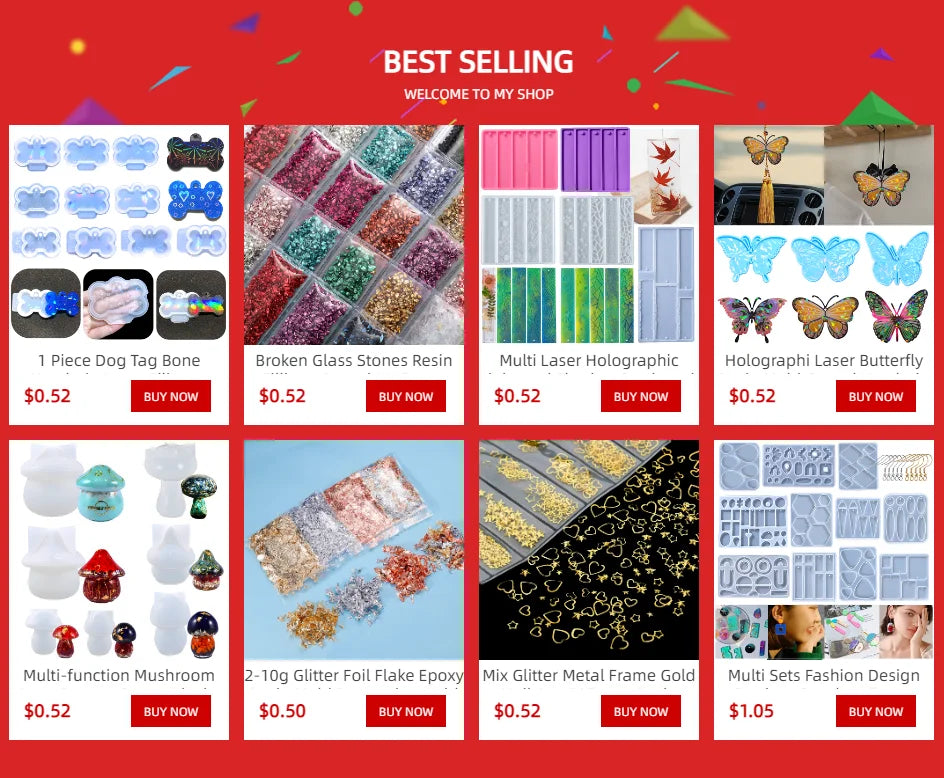 DIY Earring & Charm Mold – Heart, Leaf, Moon Shapes