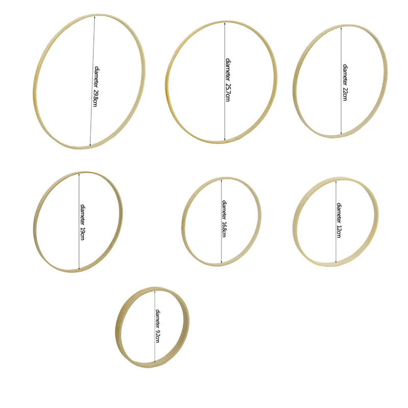 5PCS Wooden Bamboo Hoops – Round Rings for DIY Crafts & Home Décor