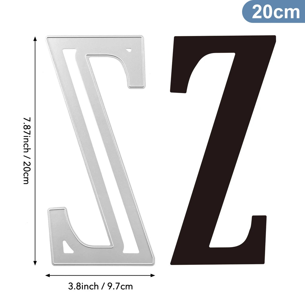 20cm A–Z Metal Letter Cutting Dies – 26 Capital Alphabets for DIY Crafts