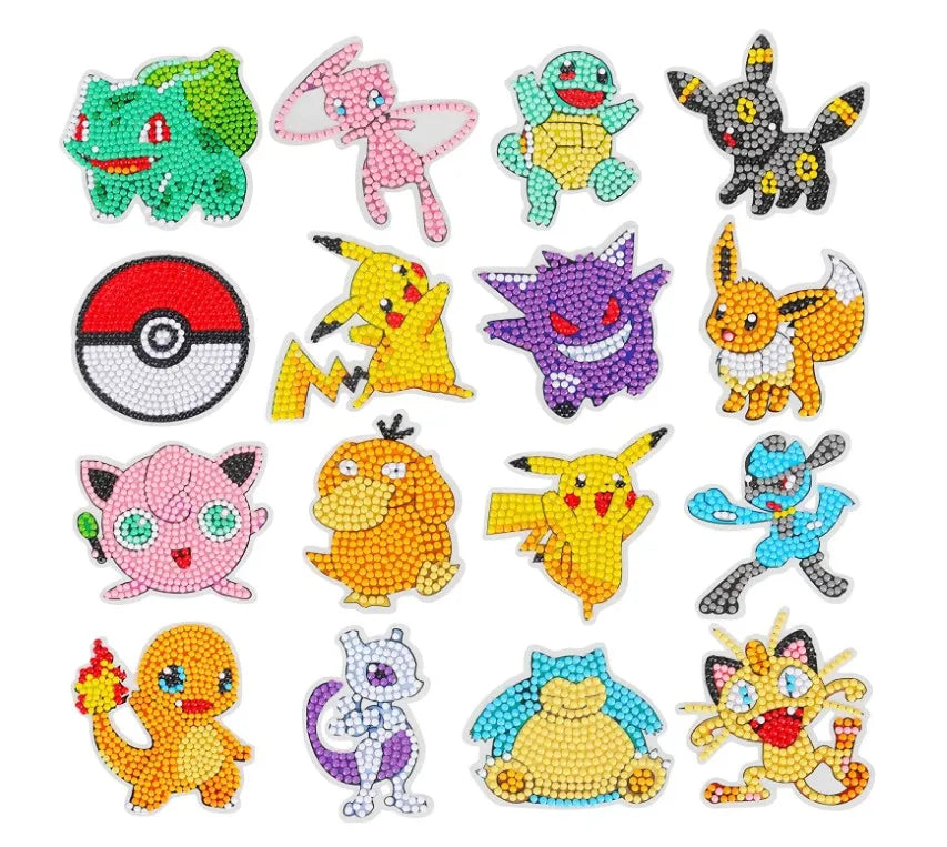 Pokémon Diamond Painting Stickers & Cartoon Crystal Art Craft Set