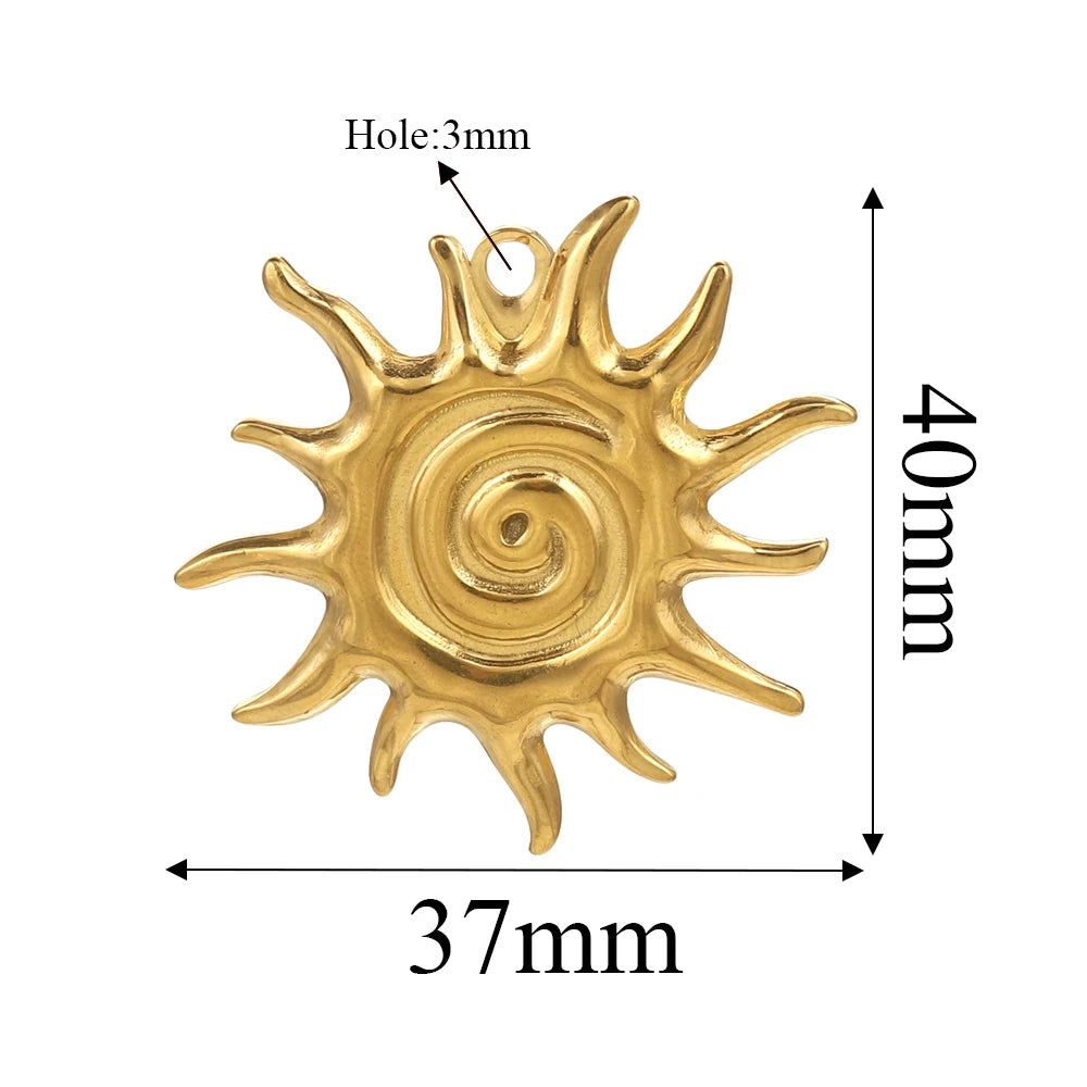 5PCS Gold Stainless Steel Charms – DIY Jewelry Pendants & Accessories