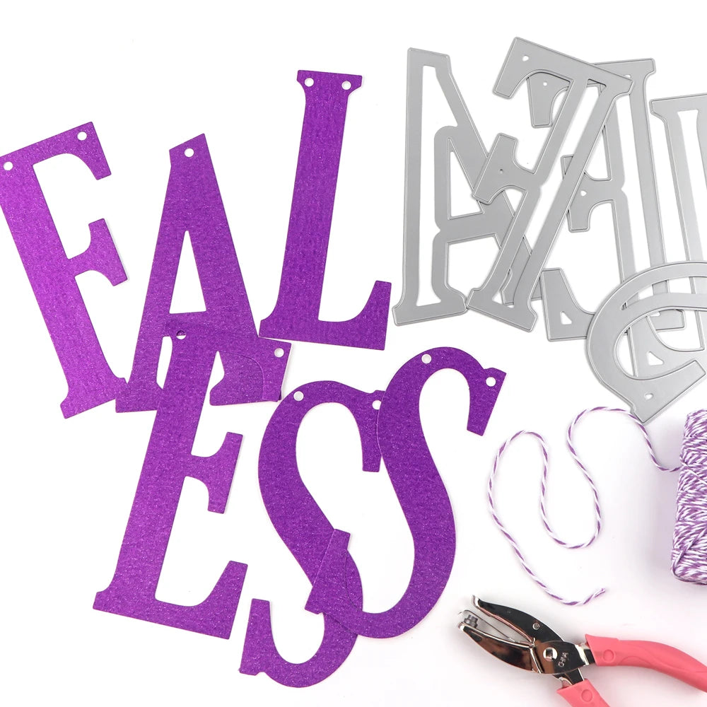 20cm A–Z Metal Letter Cutting Dies – 26 Capital Alphabets for DIY Crafts