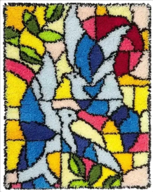 Flower Latch Hook Kit – DIY Embroidery Rug & Pillow Craft Set