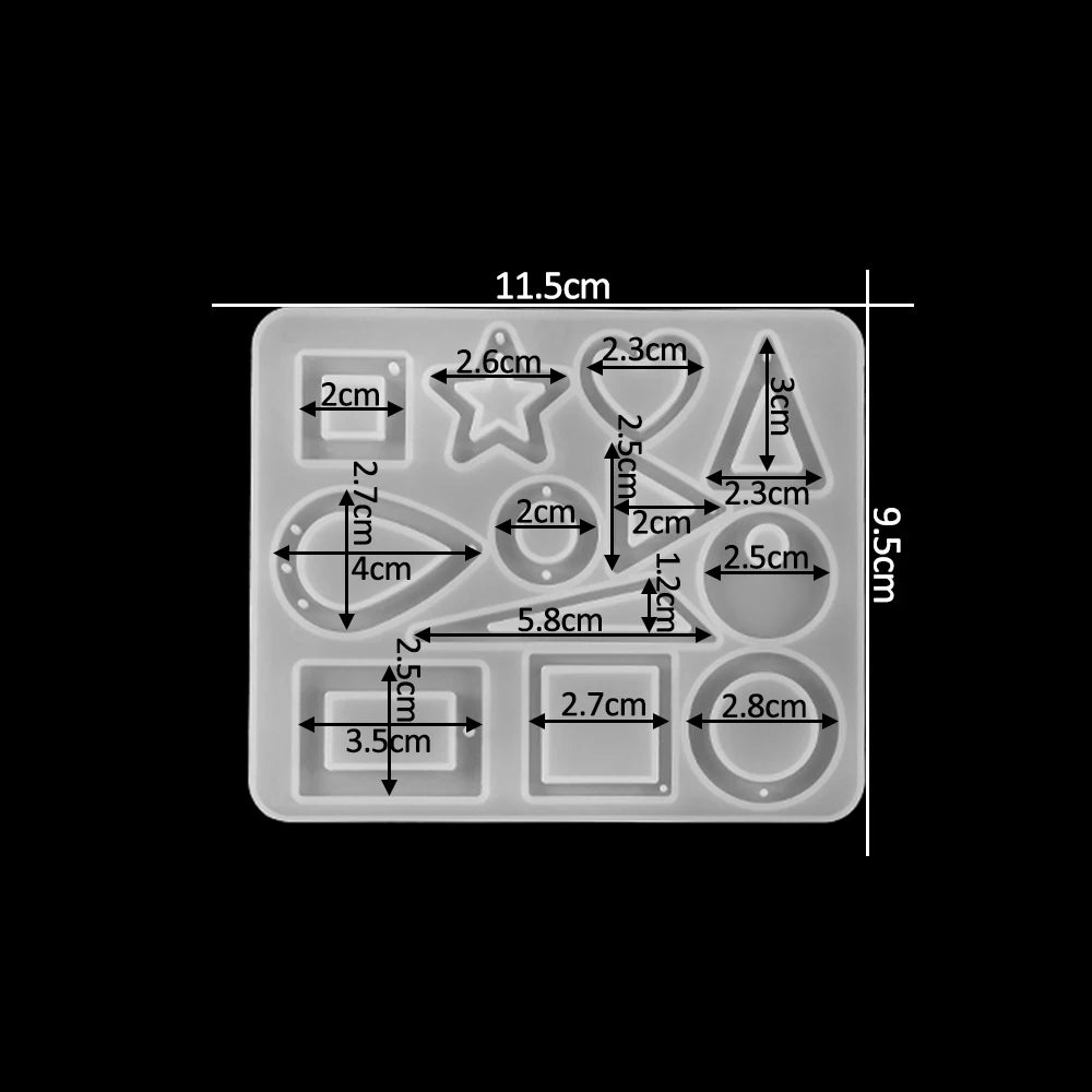 DIY Earring & Charm Mold – Heart, Leaf, Moon Shapes