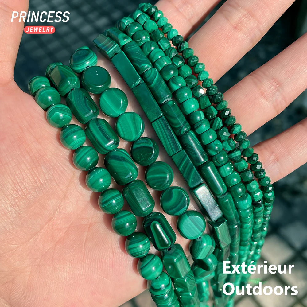 Natural Malachite Beads – Rice & Tubular Loose Beads for DIY Jewelry