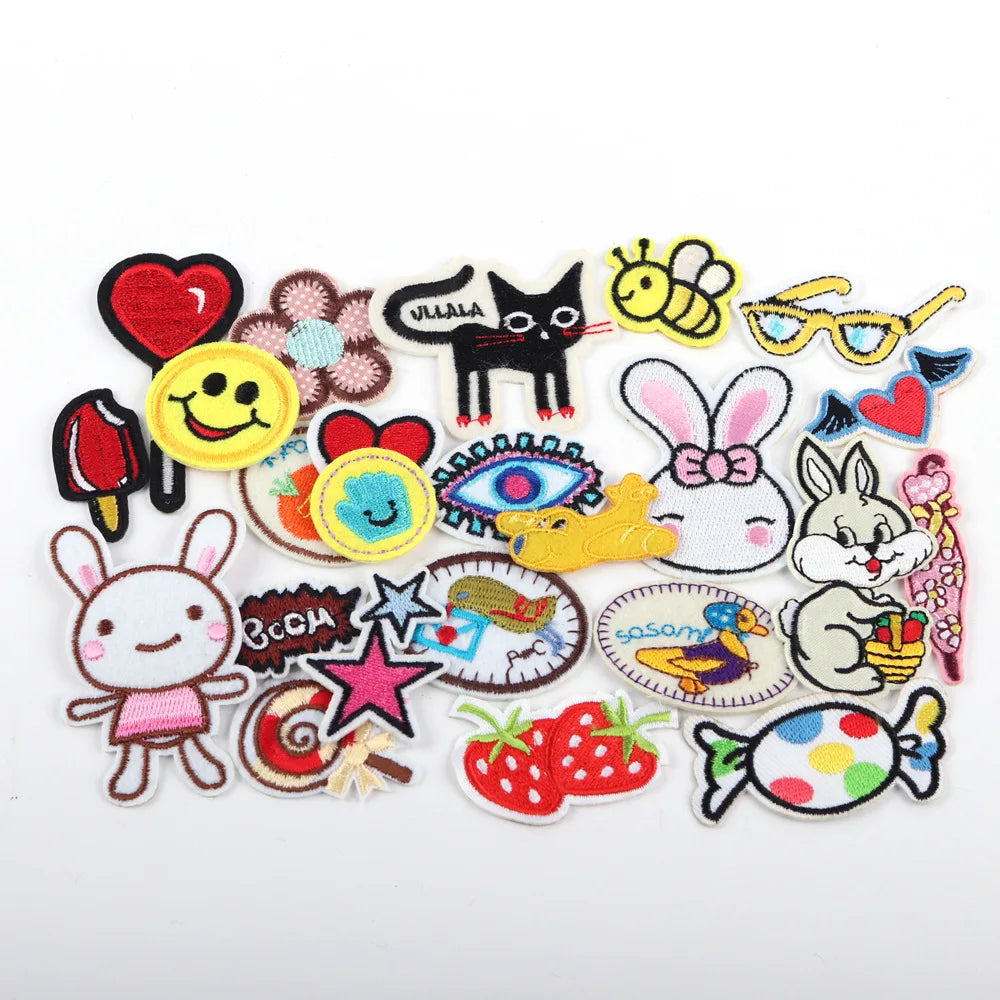 Random Mix Embroidered Iron-On Patches – DIY Clothing & Jeans Applique