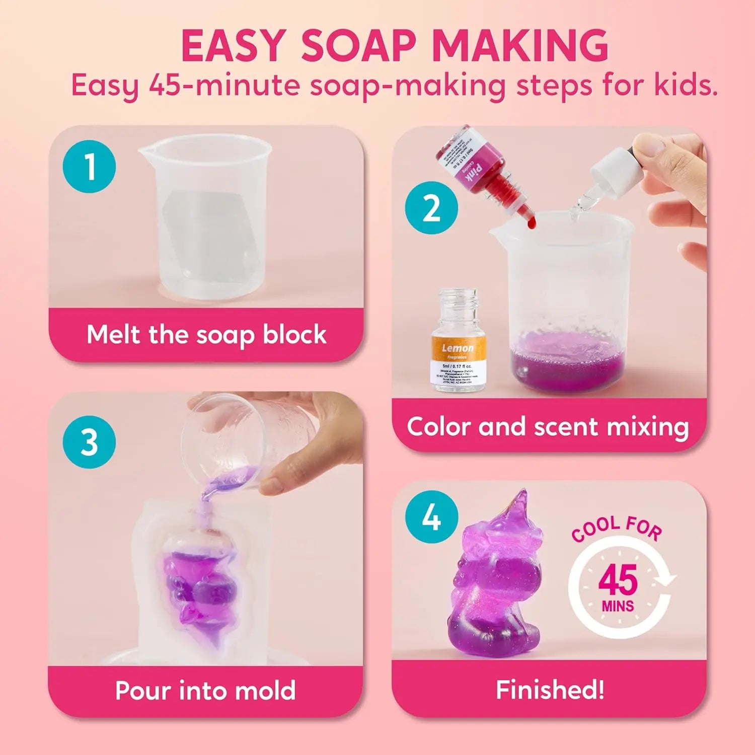 JOYFY Unicorn Soap Making Kit – DIY STEM Craft for Kids & Teens