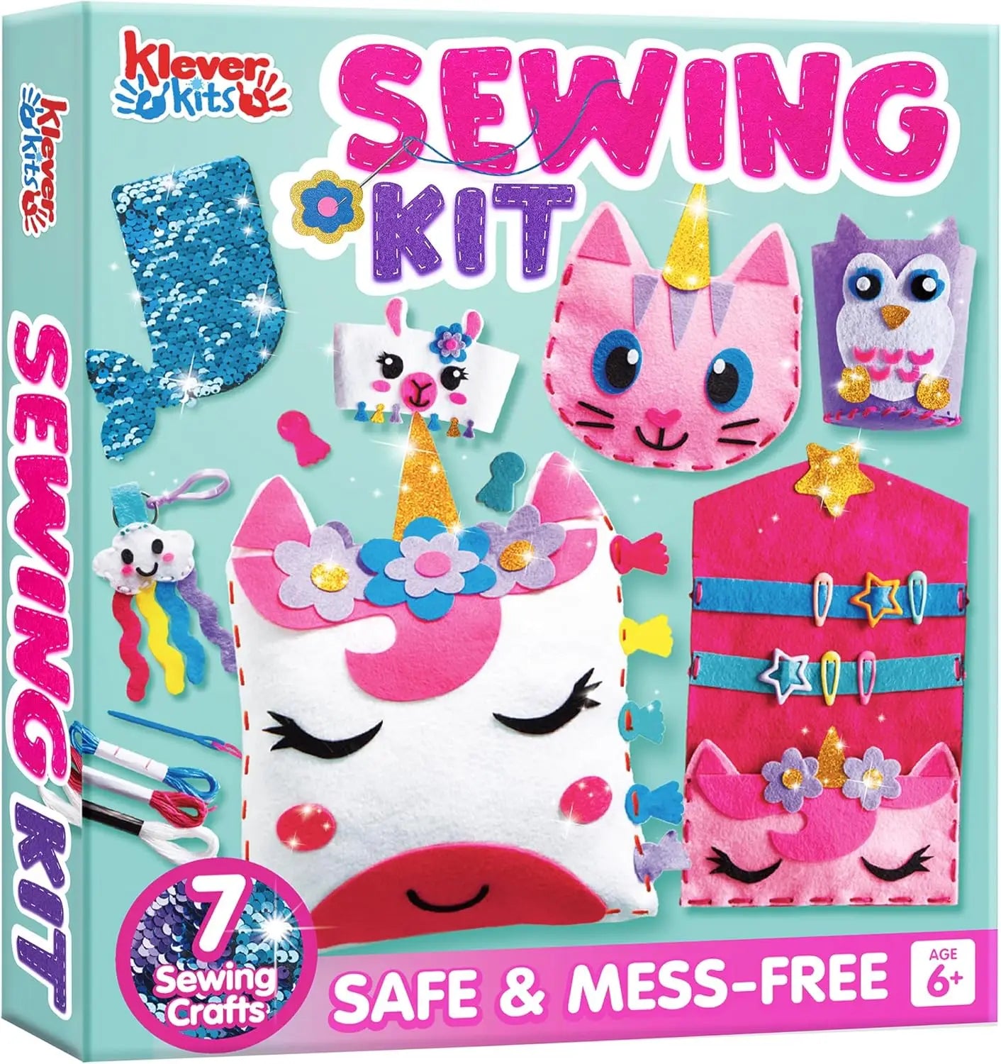 Kids My First Sewing Kit – 7 Easy DIY Projects (Unicorn & Mermaid)