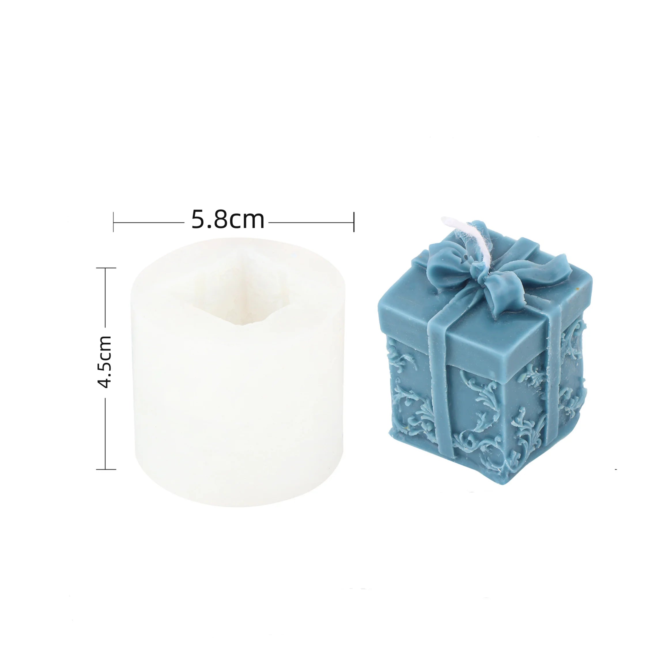 Christmas Bow Gift Box Candle Mold – Silicone Mold for DIY Candles & Plaster Crafts