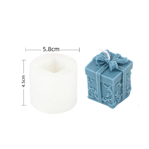 Christmas Bow Gift Box Candle Mold – Silicone Mold for DIY Candles & Plaster Crafts