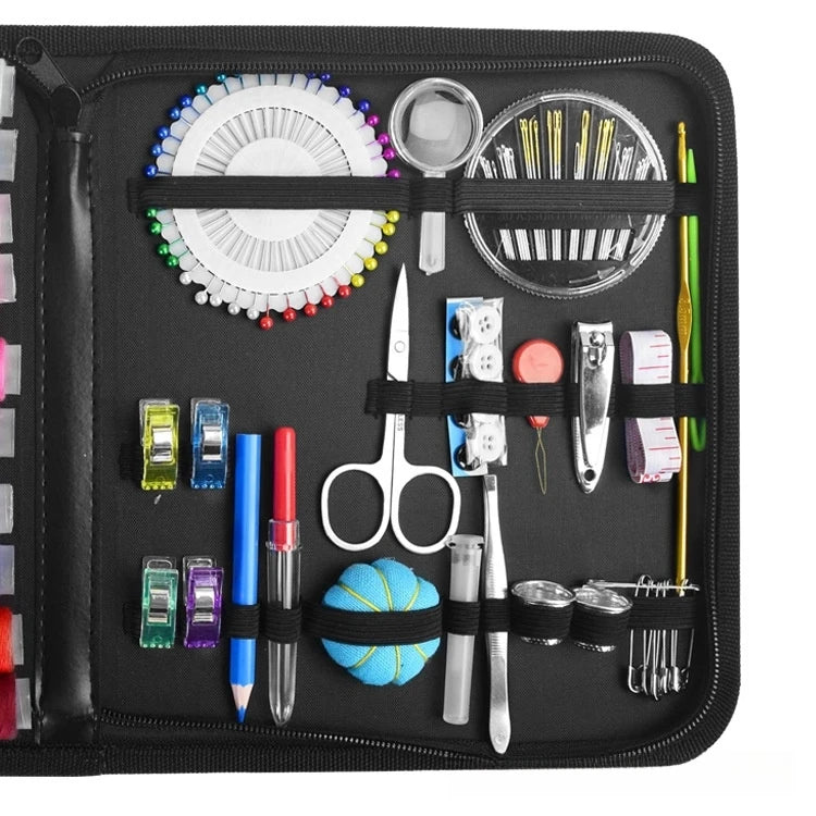 Complete Sewing Kit – Threads, Needles, Scissors & Accessories (Home & Travel)