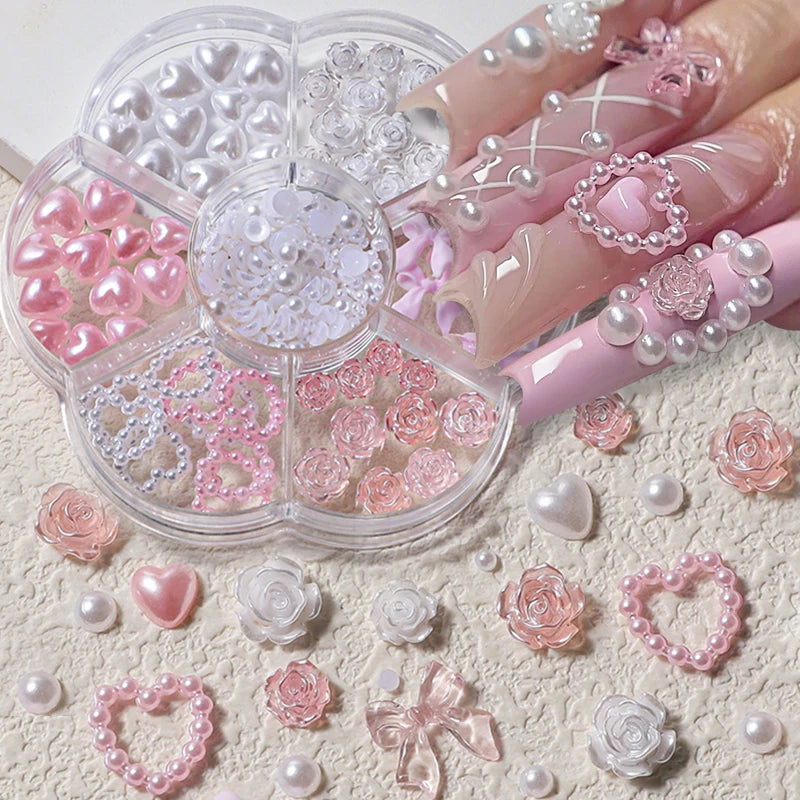 7-Grid Mixed Pearl Nail Art Decorations