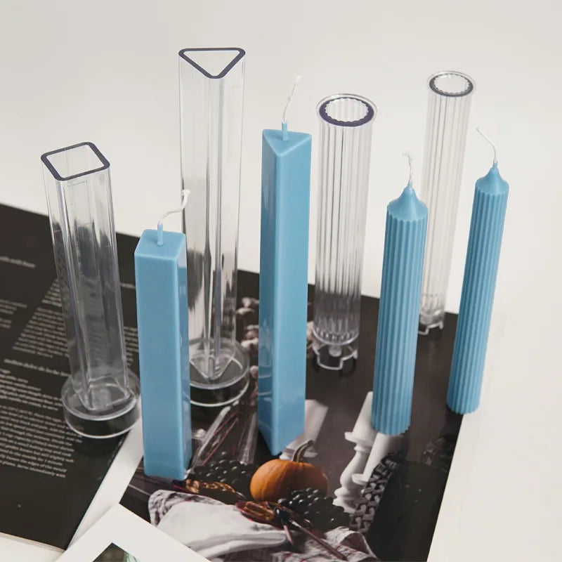 Striped Pillar Candle Mold – Triangle & Rectangle DIY Kit