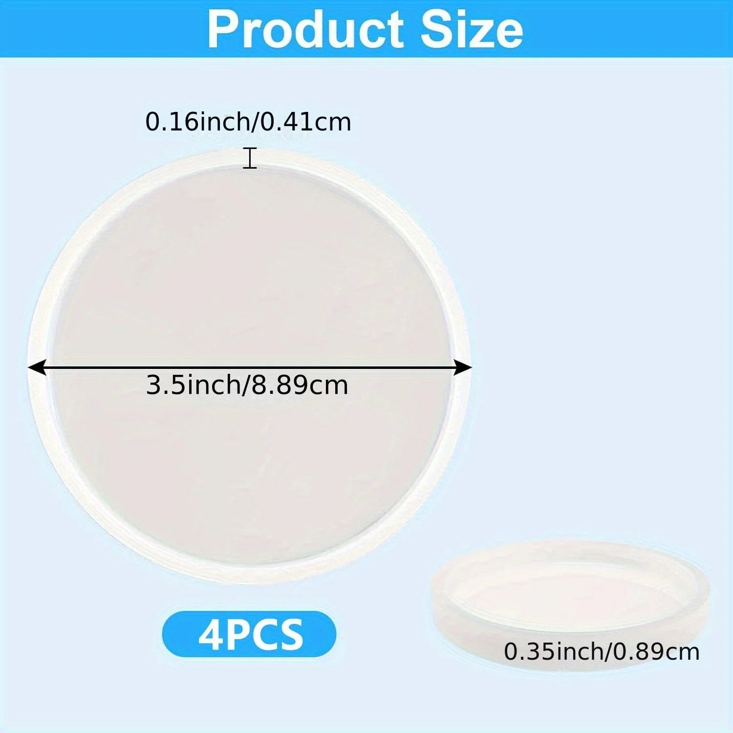 4PC Circular Agate Resin Coaster Silicone Mold – Crystal Hole Design