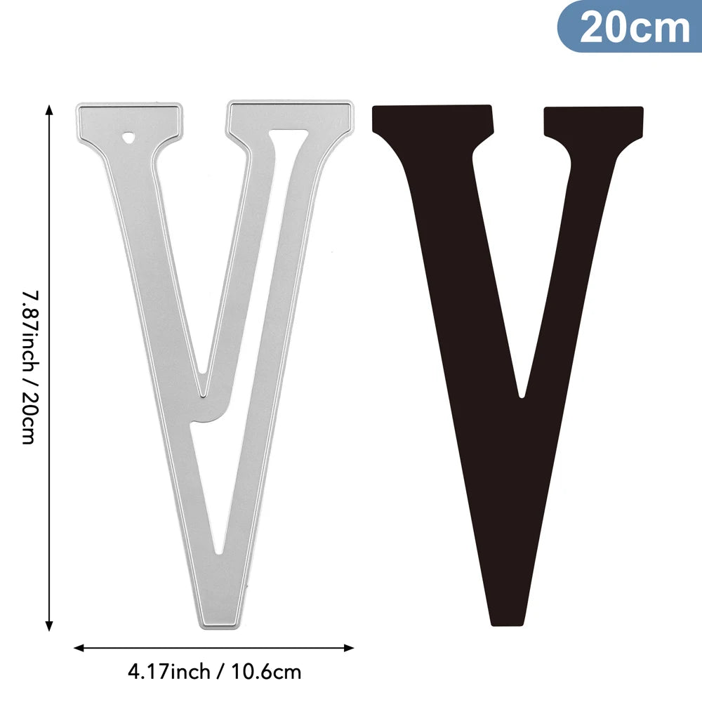 20cm A–Z Metal Letter Cutting Dies – 26 Capital Alphabets for DIY Crafts
