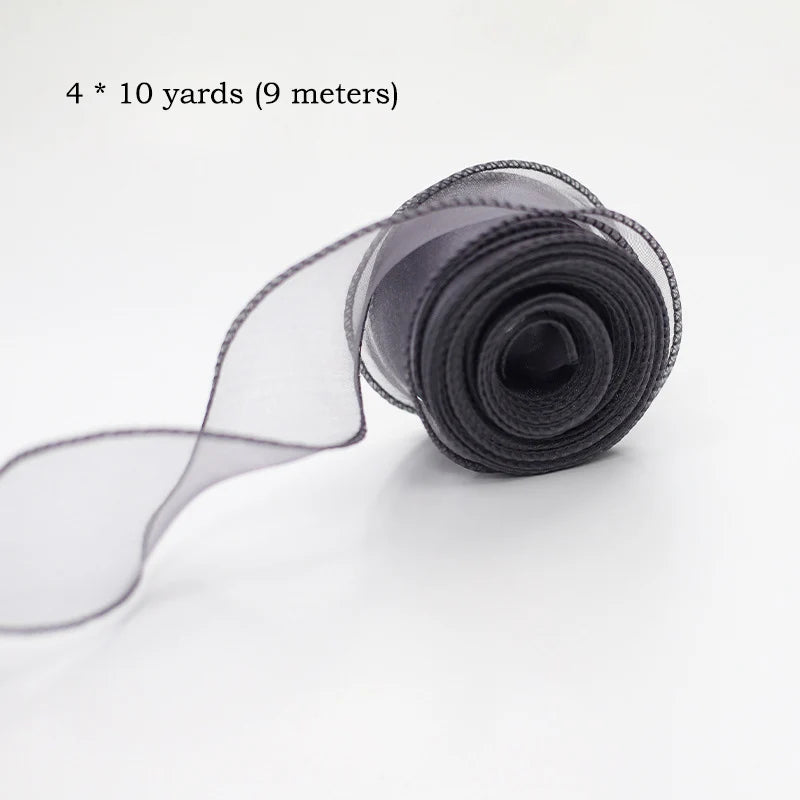 Chiffon Silk Ribbon Roll – Organza Satin (10 Yards, for Crafts & Decoration)