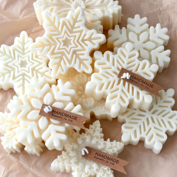 ❄️ Snowflake Candle Silicone Mold – DIY Christmas Soap, Wax Melt, Aroma Stone & Handmade Holiday Decor Gift