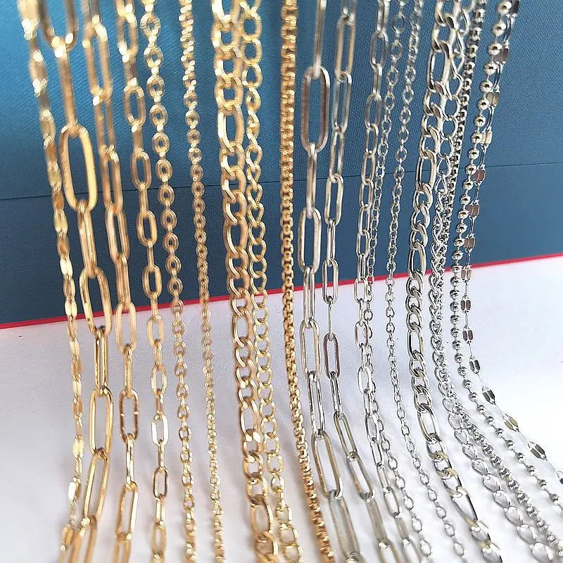 No Fade Stainless Steel Chain – 2M Gold Chain for DIY Jewelry Making