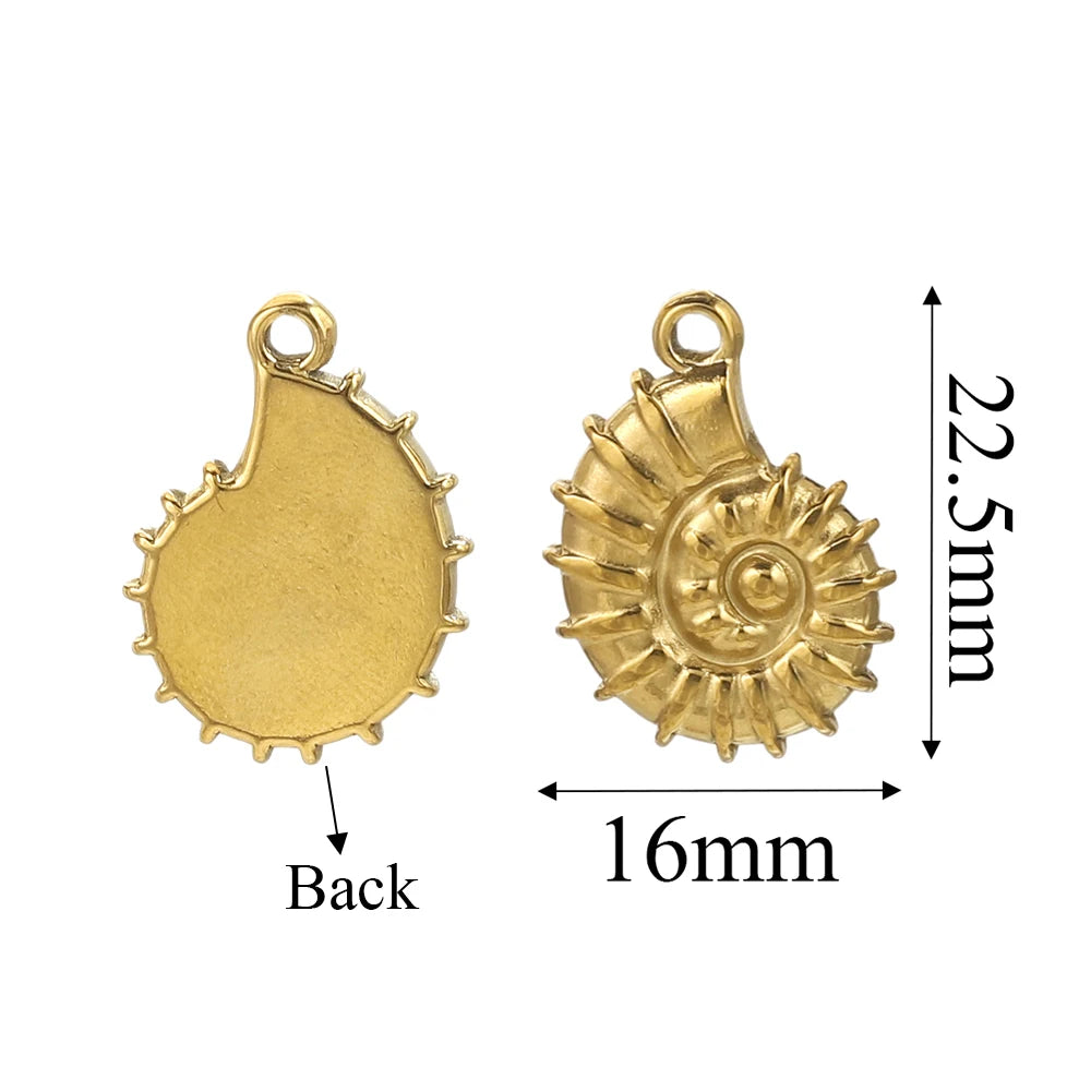 5PCS Gold Stainless Steel Charms – DIY Jewelry Pendants & Accessories