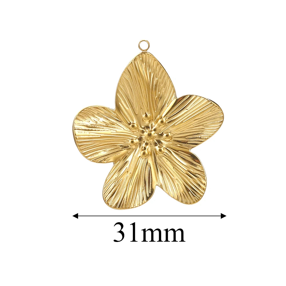 5PCS Gold Stainless Steel Charms – DIY Jewelry Pendants & Accessories