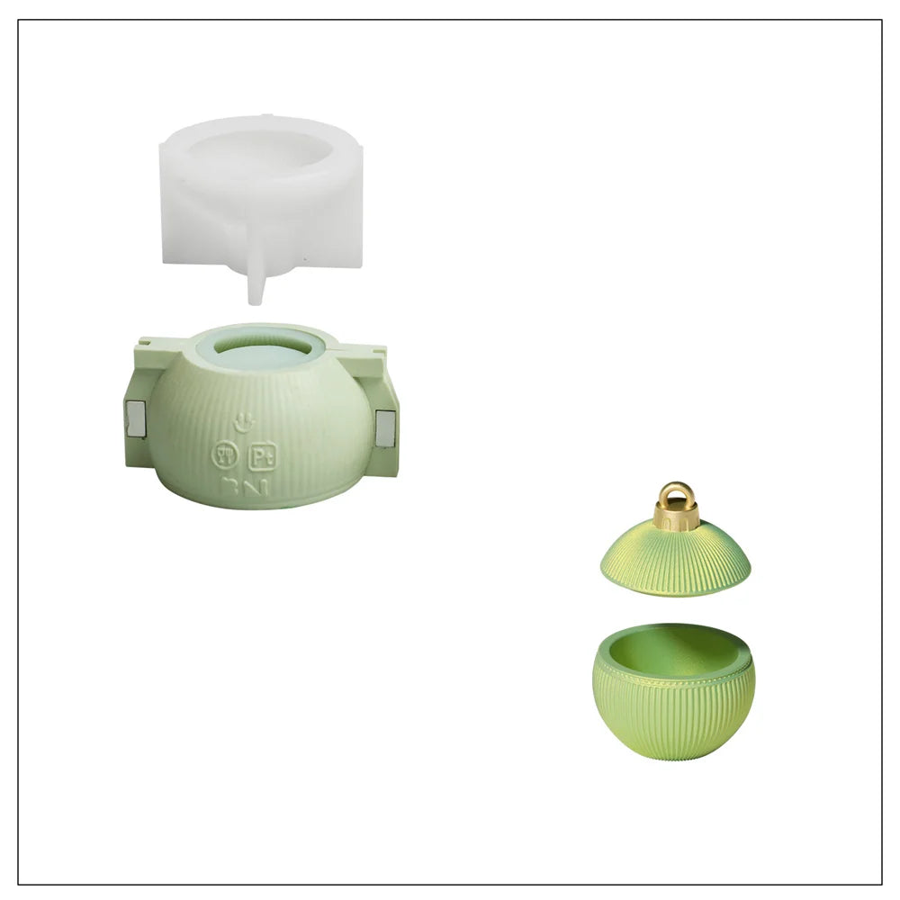 Twinkle Bauble Candle Jar Silicone Mold – 4oz Concrete Jesmonite Mold for DIY Candle Making & Christmas Home Décor