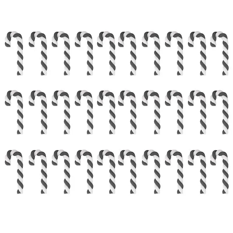 Kawaii Resin Candy Cane Cabochons – Christmas Flatback Craft Decorations (15/30/60/90PCS)