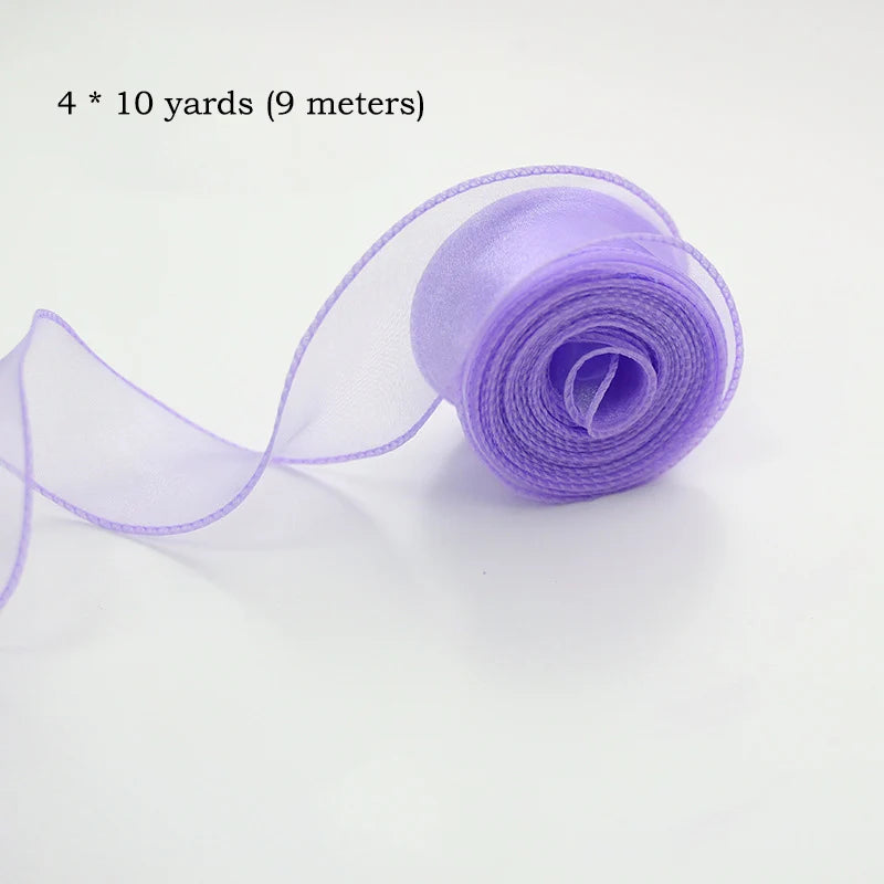 Chiffon Silk Ribbon Roll – Organza Satin (10 Yards, for Crafts & Decoration)