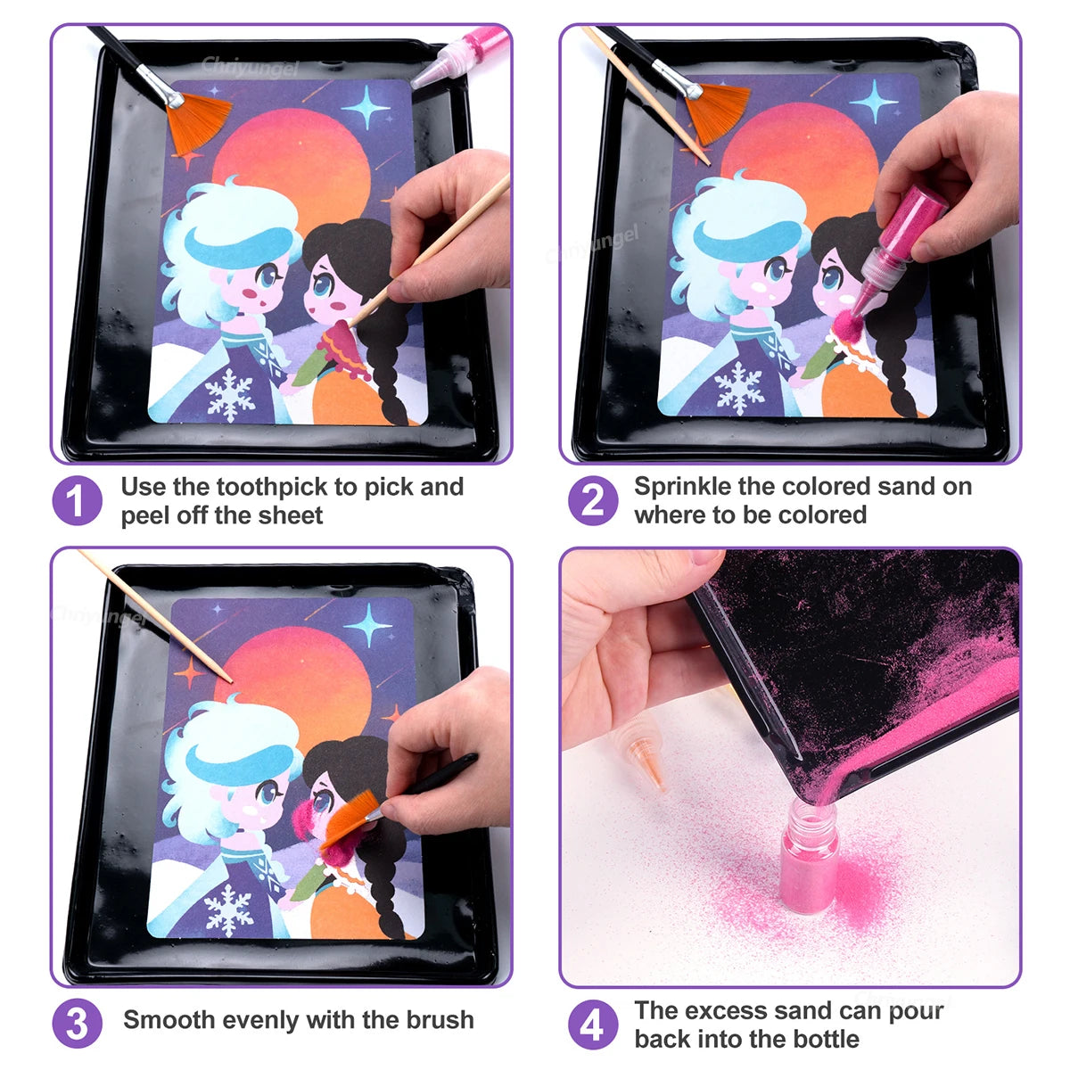 Magic Sand Art Kit – Princess, Castle & Animal Cards