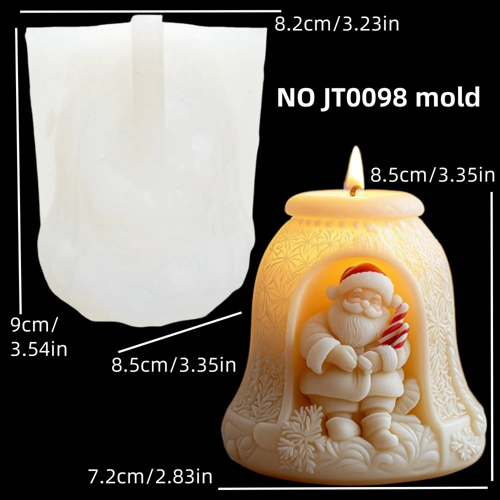 3D Reindeer & Santa Silicone Candle Mold – Christmas Resin Mold