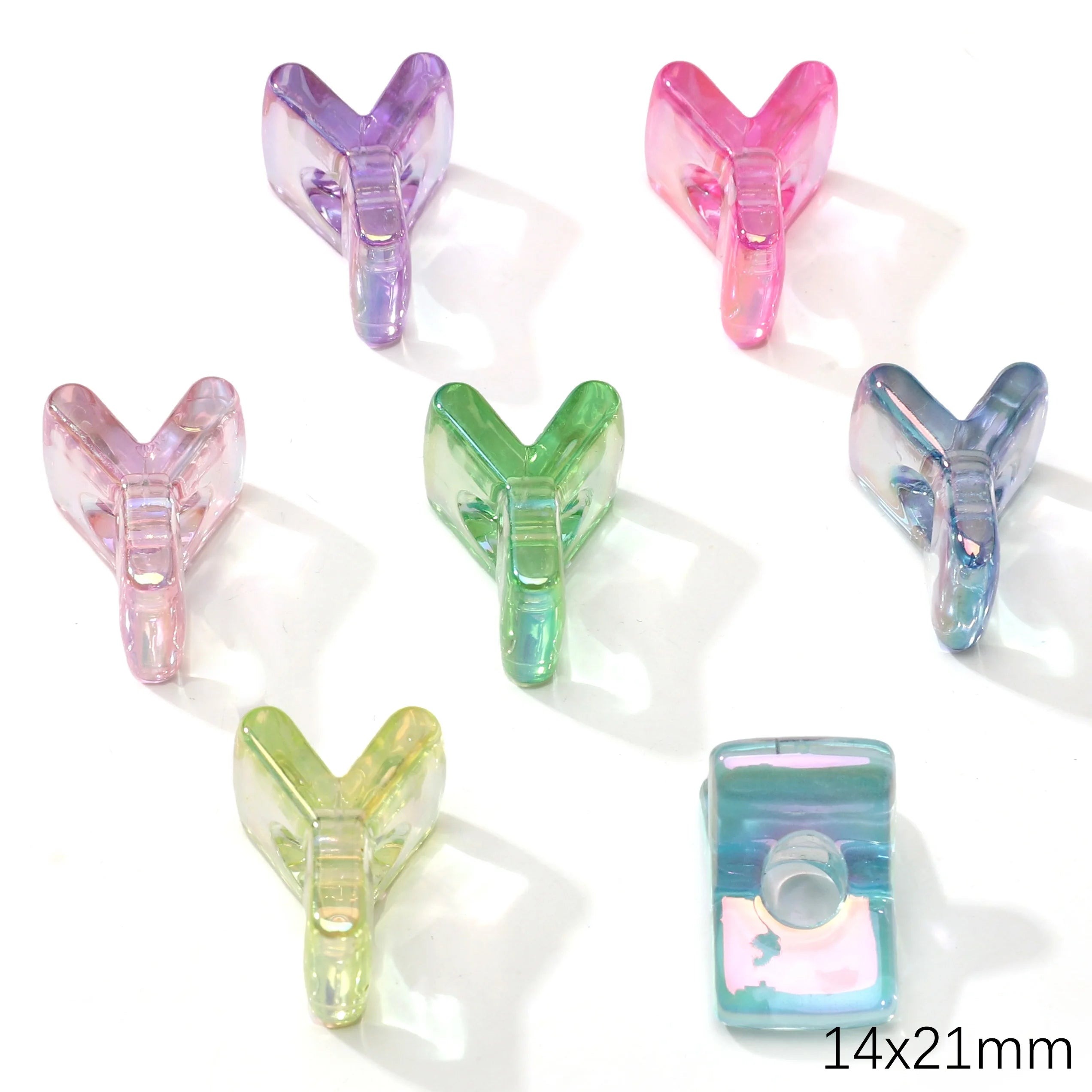 Mixed Color Acrylic Letter Beads – 5PCS Clear Spacer Beads for Jewelry & DIY Crafts