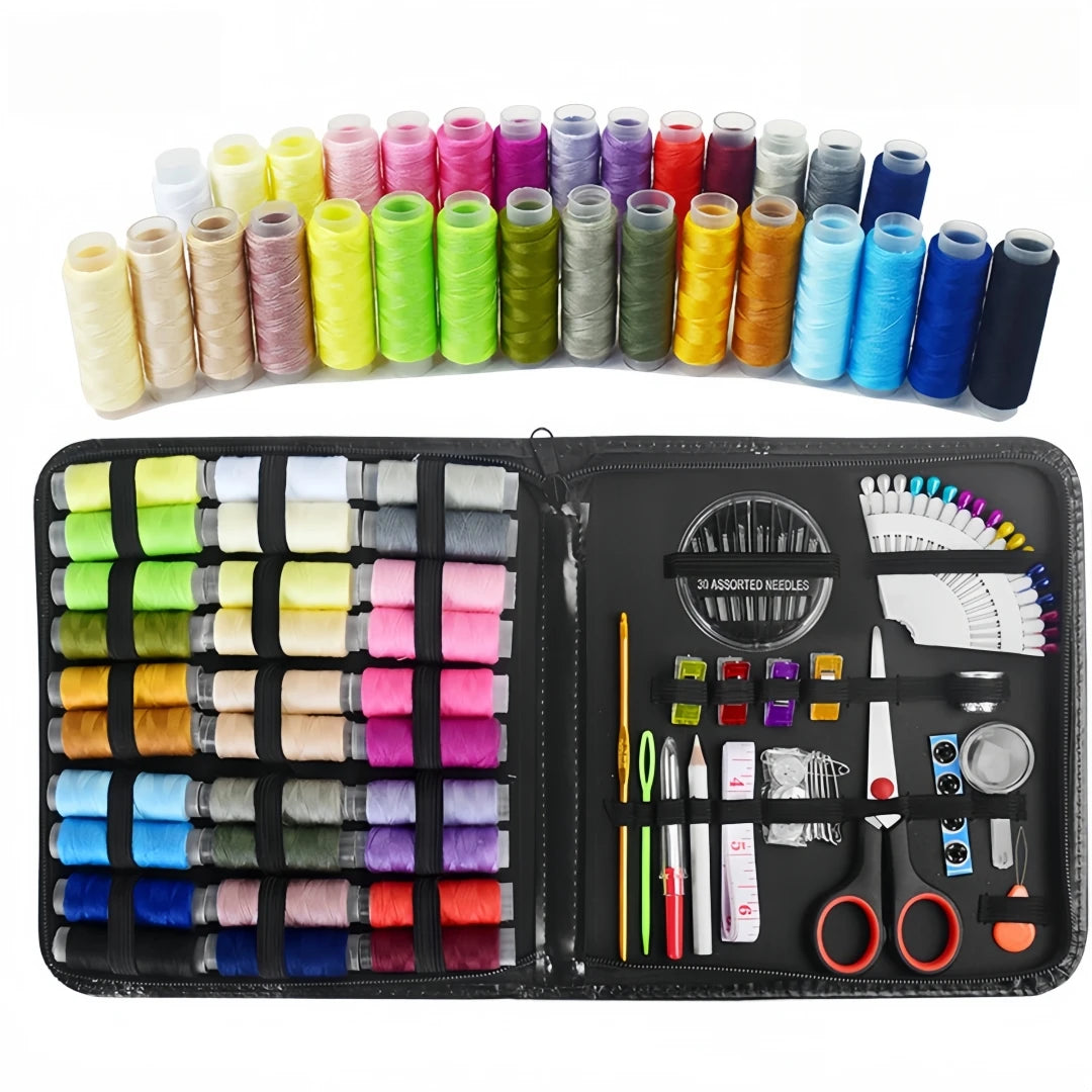 Complete Sewing Kit – Threads, Needles, Scissors & Accessories (Home & Travel)
