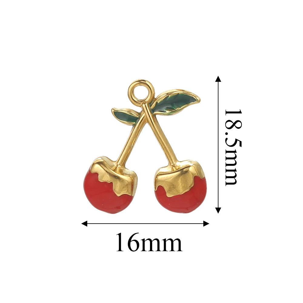 5PCS Gold Stainless Steel Charms – DIY Jewelry Pendants & Accessories