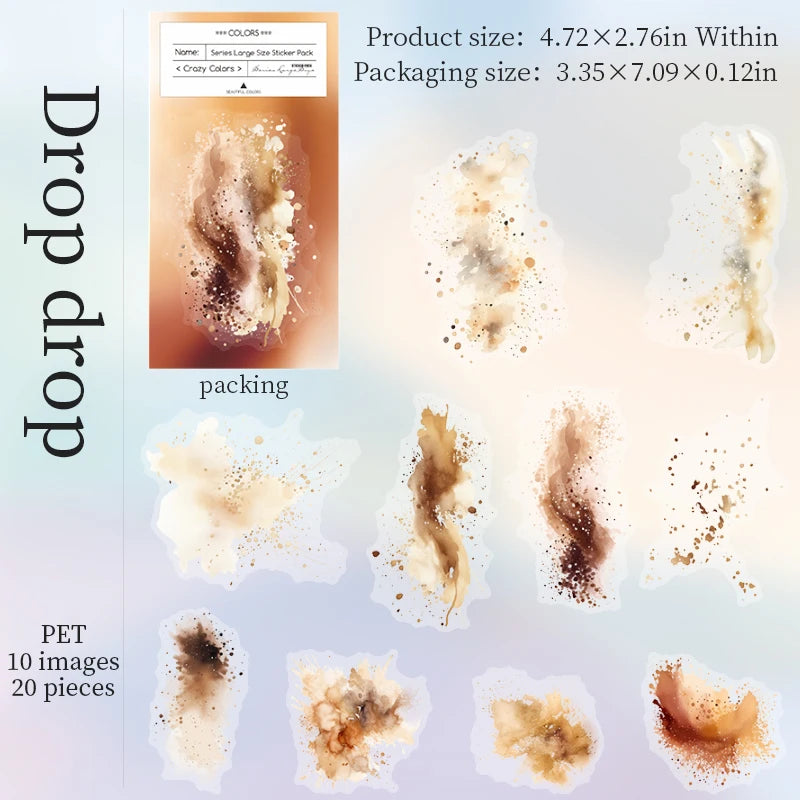 Watercolor Cartoon Stickers – 20PCS Aesthetic Scrapbook & Journal Label Set