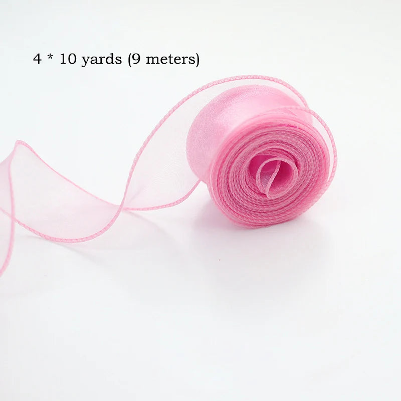 Chiffon Silk Ribbon Roll – Organza Satin (10 Yards, for Crafts & Decoration)