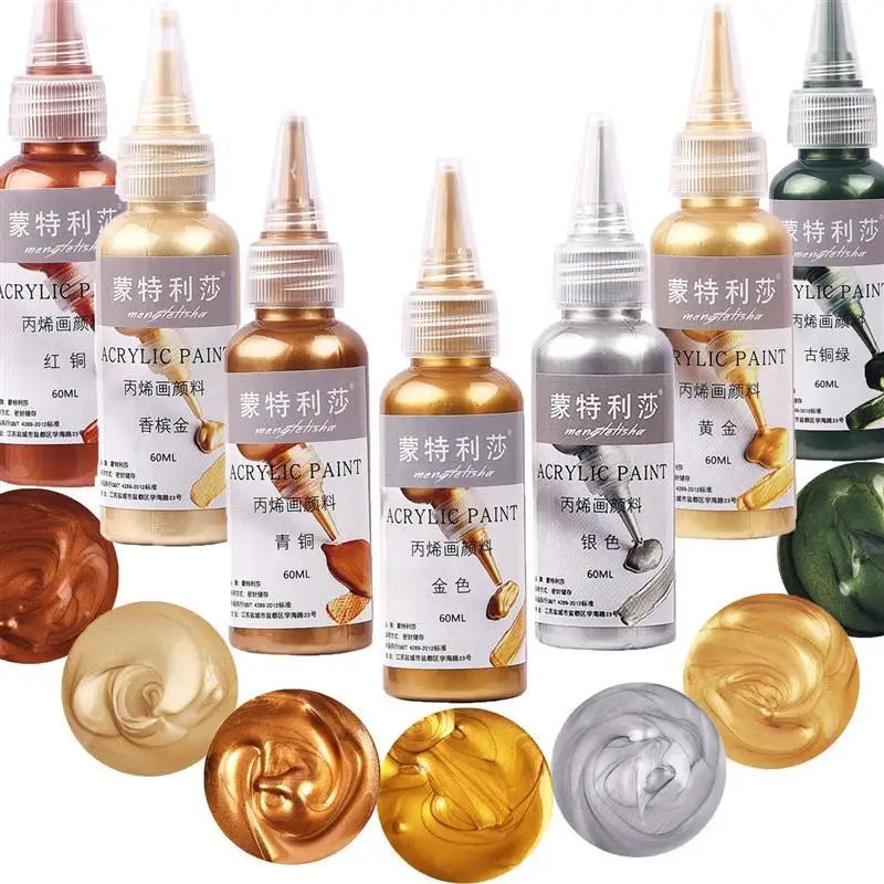 60ml Waterproof Metallic Pigment – Acrylic Paint for DIY Resin, Graffiti & Craft Decoration